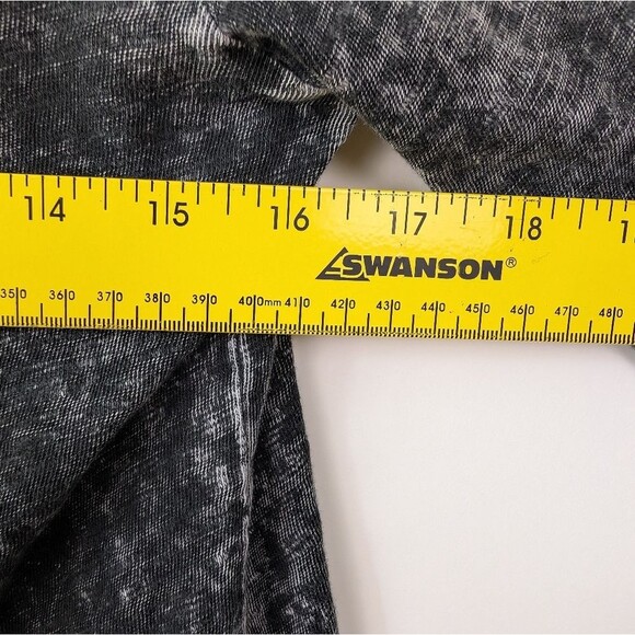 Pilcro Anthropologie Elissa Ruched Shoulder Top M Black Grey 100% Cotton - Picture 9 of 11